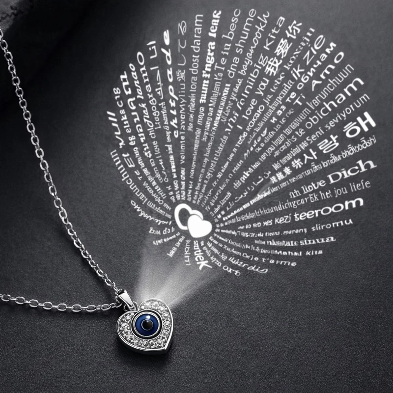 گردنبند قلبی نگین دار صد زبان